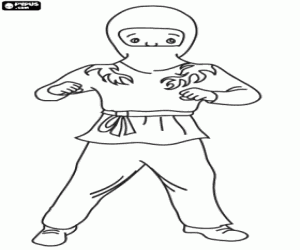 desenho de Um ninja, um espião japonês para colorir