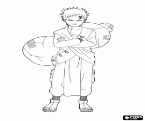 desenho de O ninja Gaara de Naruto para colorir