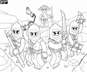 desenho de Os ninjas de Lego Ninjago para colorir