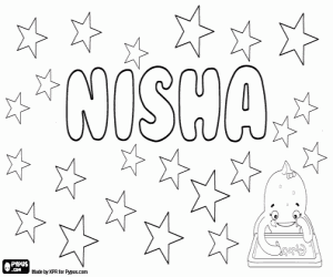 desenho de Nisha, nome hindu para colorir