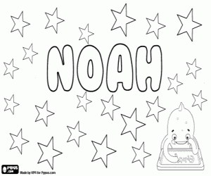 desenho de Noah, nome bíblico para colorir