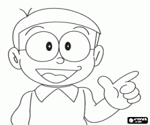 desenho de Nobita, amigo do Doraemon para colorir