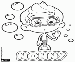 desenho de Nonny com máscara de mergulho para colorir
