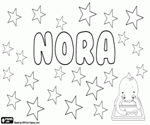 desenho de Nora, nome abreviado para colorir
