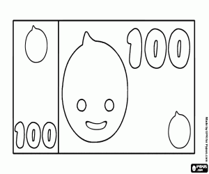 desenho de Nota de 100, banco de Pypus para colorir