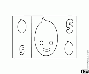 desenho de Nota de 5, a menor para colorir