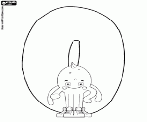 desenho de O número zero e Pypus o polvo para colorir