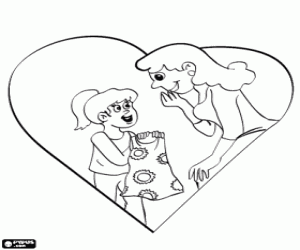desenho de O amor de uma filha para sua mãe para colorir
