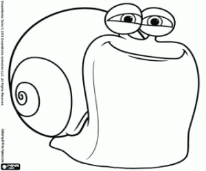 desenho de O caracol Chet, o irmão de Turbo para colorir