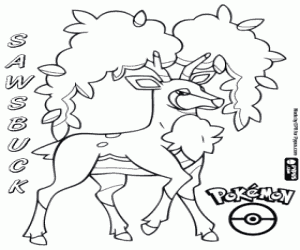desenho de O cervo de Pokémon Sawsbuck no Outono para colorir