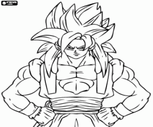 desenho de O guerreiro super Saiyajin Son Goku para colorir