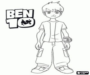 desenho de O menino Ben Tennyson é Ben 10 para colorir