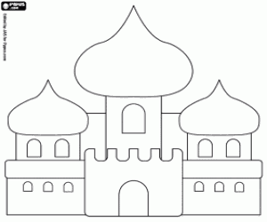 desenho de O Palácio de Aladim e a princesa para colorir