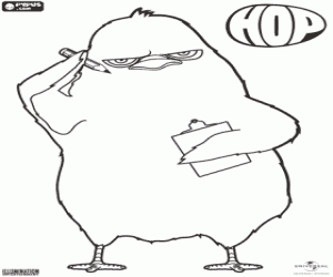 desenho de O pinto Carlos com lápis e papel para colorir