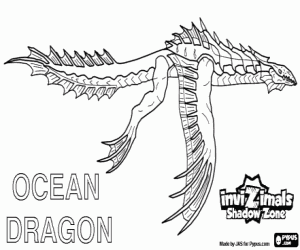 desenho de Ocean Dragon, Invizimals A nova dimensão para colorir