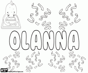 desenho de Olanna, nome para menina para colorir