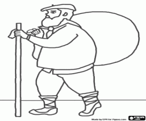 desenho de Olentzero, um personagem do Natal para colorir