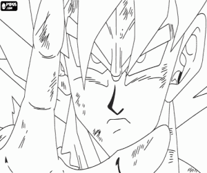 desenho de O olhar penetrante de Goku para colorir