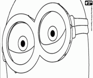 desenho de Os olhos de Minion com os óculos para colorir