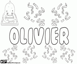 desenho de Olivier, nome francês e holandês para colorir