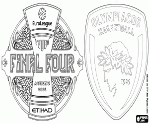 desenho de Olympiacos BC, Euroleague 2026 para colorir