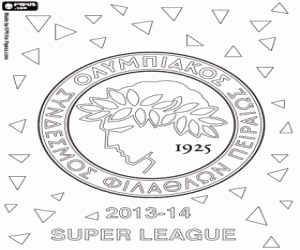 desenho de Olympiacos, campeão 2013-2014 para colorir