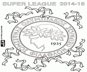 desenho de Olympiacos, campeão da liga 2014-15 para colorir