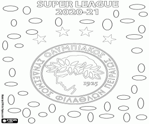desenho de Olympiakos, campeão 2020-2021 para colorir