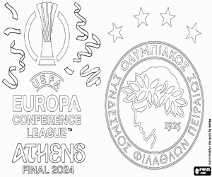 desenho de Olympiakos, Conference League 2023-24 para colorir