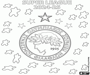 desenho de Olympiakos, Super Liga 2024-25 para colorir