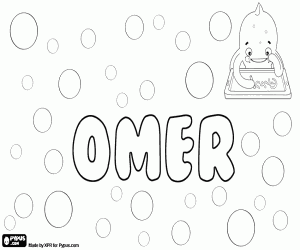 desenho de Omer, nome próprio masculino para colorir