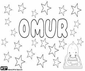 desenho de Omur, nome turco para menino para colorir