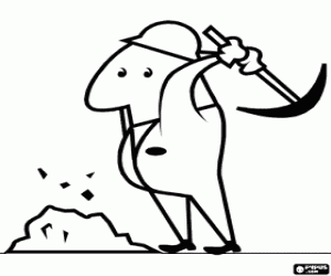 desenho de Operário que trabalha com a picareta para colorir