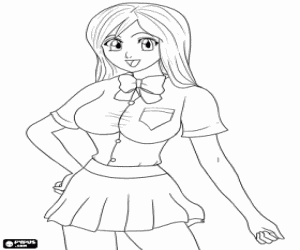 desenho de Orihime, personagem de Bleach para colorir