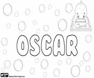 desenho de Oscar, nome próprio masculino para colorir