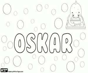 desenho de Oskar, nome em vários idiomas para colorir