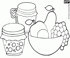 desenho de Outros alimentos de pequeno almoço para colorir