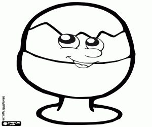 desenho de Um ovo cozido sorridente para colorir