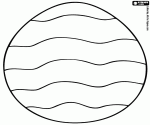 desenho de Ovo de Páscoa com linhas onduladas para colorir