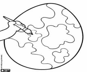 desenho de Ovo de Páscoa pintado à mão para colorir