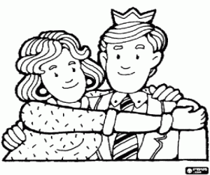 desenho de O pai com a coroa para colorir