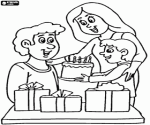 desenho de O pai em sua comemoração para colorir