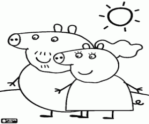 desenho de Os pais de Peppa Pig para colorir
