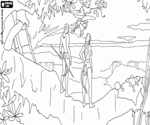 desenho de Paisagem de Pandora, Avatar para colorir