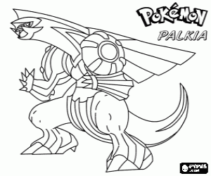 desenho de Palkia, um dragão pokemon para colorir