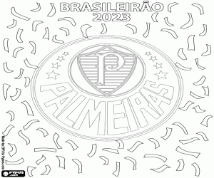 desenho de Palmeiras, Brasileirão 2023 para colorir