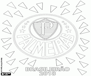 desenho de Palmeiras, campeão brasileiro de 2018 para colorir