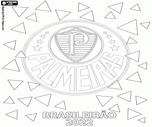 desenho de Palmeiras, campeão Brasileiro 2022 para colorir