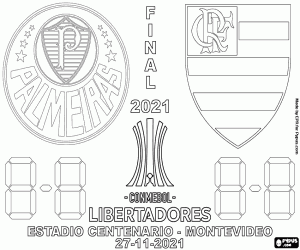 desenho de Palmeiras-Flamengo, Libertadores para colorir