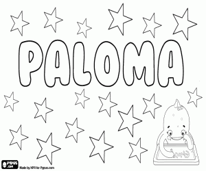 desenho de Paloma, nome de origem latina para colorir